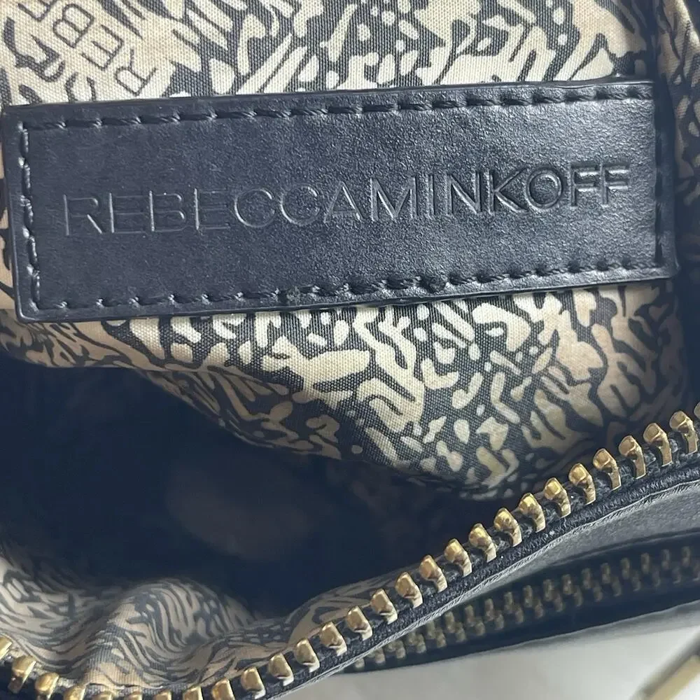 Rebecca Minkoff Zipper Leather Black Crossbody Bag